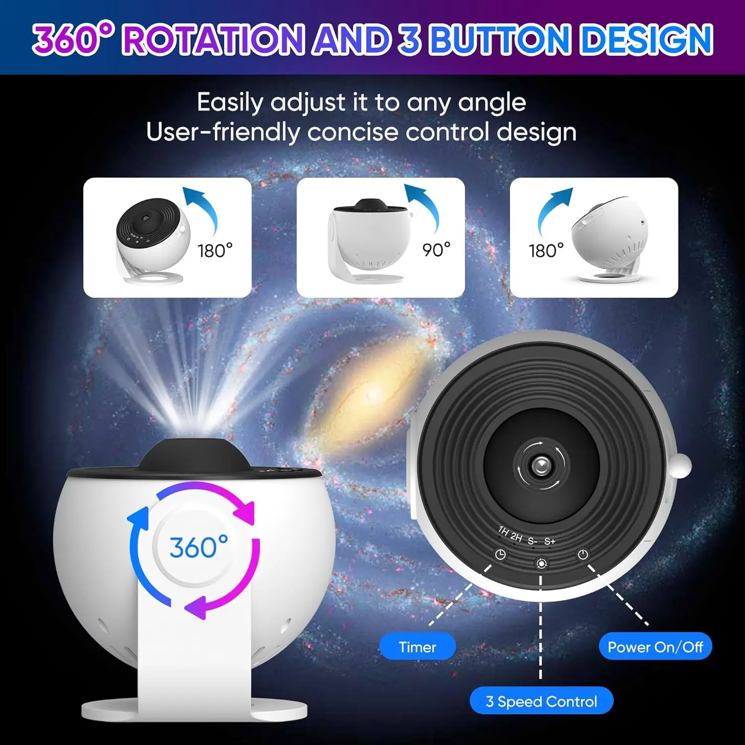 Star Projector,with Planetarium Galaxy Projector Night Light 360 °Rotation Sky Solar System for Kids Bedroom Party Decor Gift