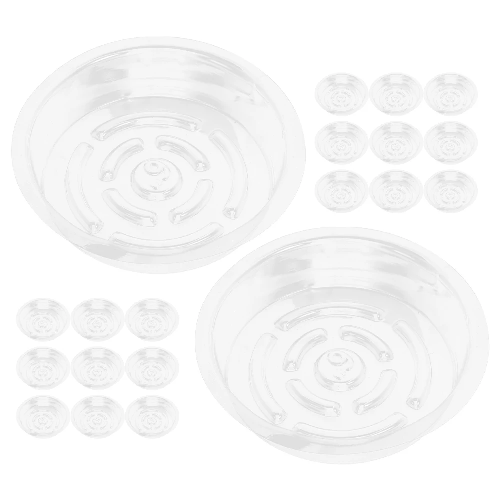 

20pcs Plastic Flower Pot Trays Clear Pet Material Water Catcher Saucers Plant Pots Indoor Gardening Accessories Transparent