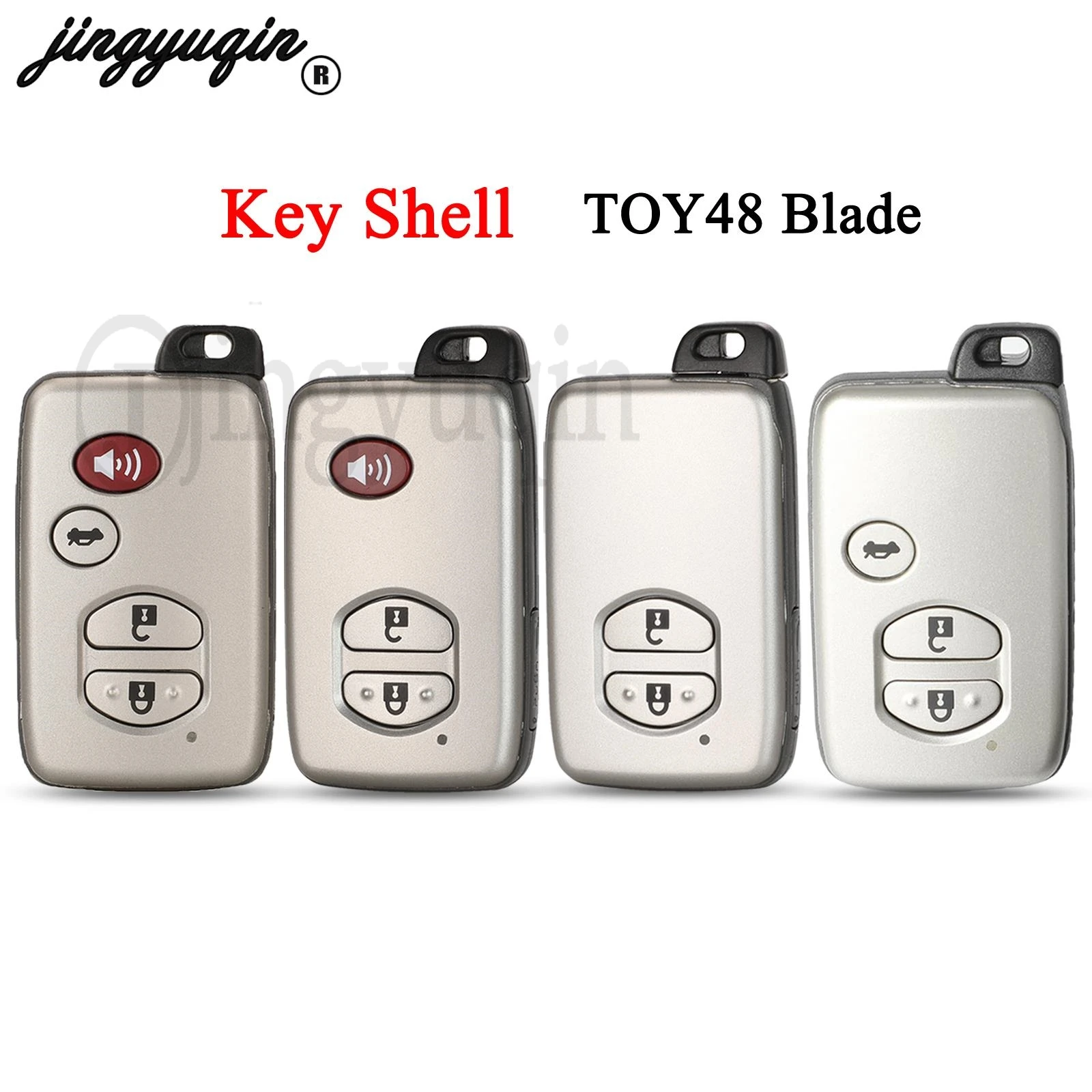 

jingyuqin 2/3/4 Buttons Car Remote Key Shell For Toyota Avalon Aqua Camry Corolla Crown RAV4 Prius Venza Highlander TOY48 Balde