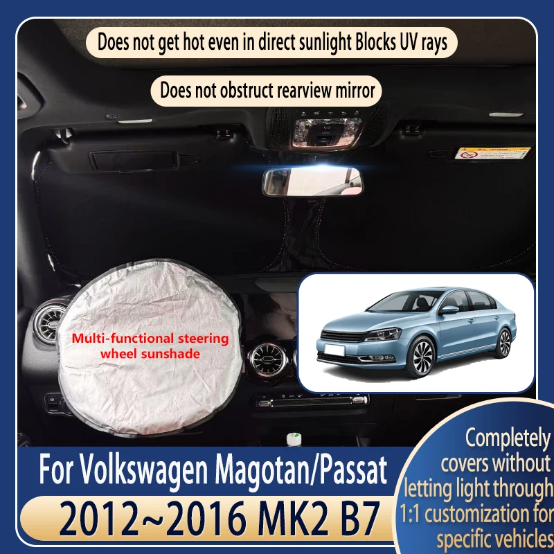 

Steering wheel Car Sun Visor For Volkswagen Magotan 2012~2016 B7 Summer Cooling Accessories Front Windshield Sunshade Insulati