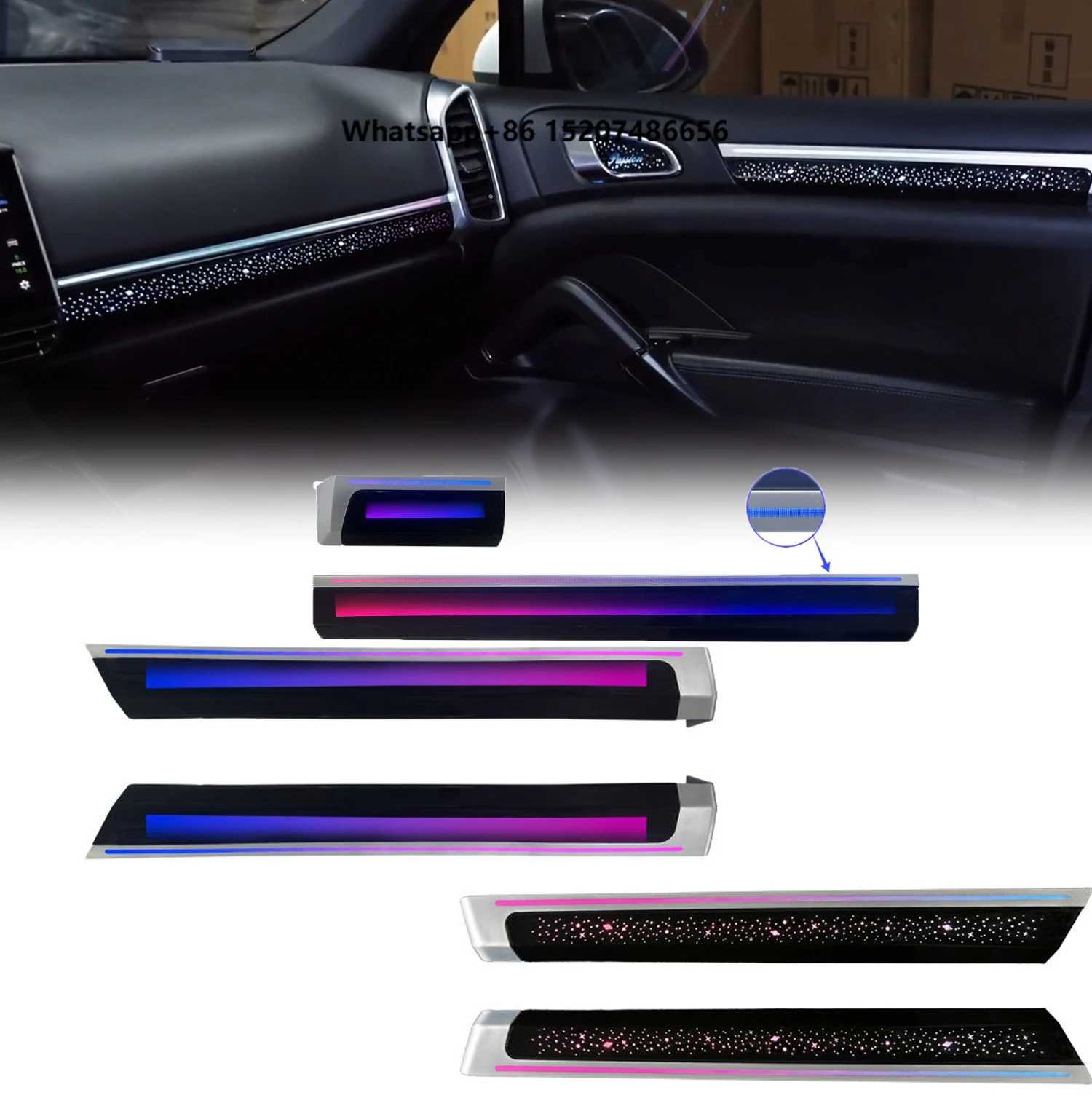 HM 12V Car Ambient Light for  Interior 64 Color Starry Sky Dynamic Symphony LED Light Kit