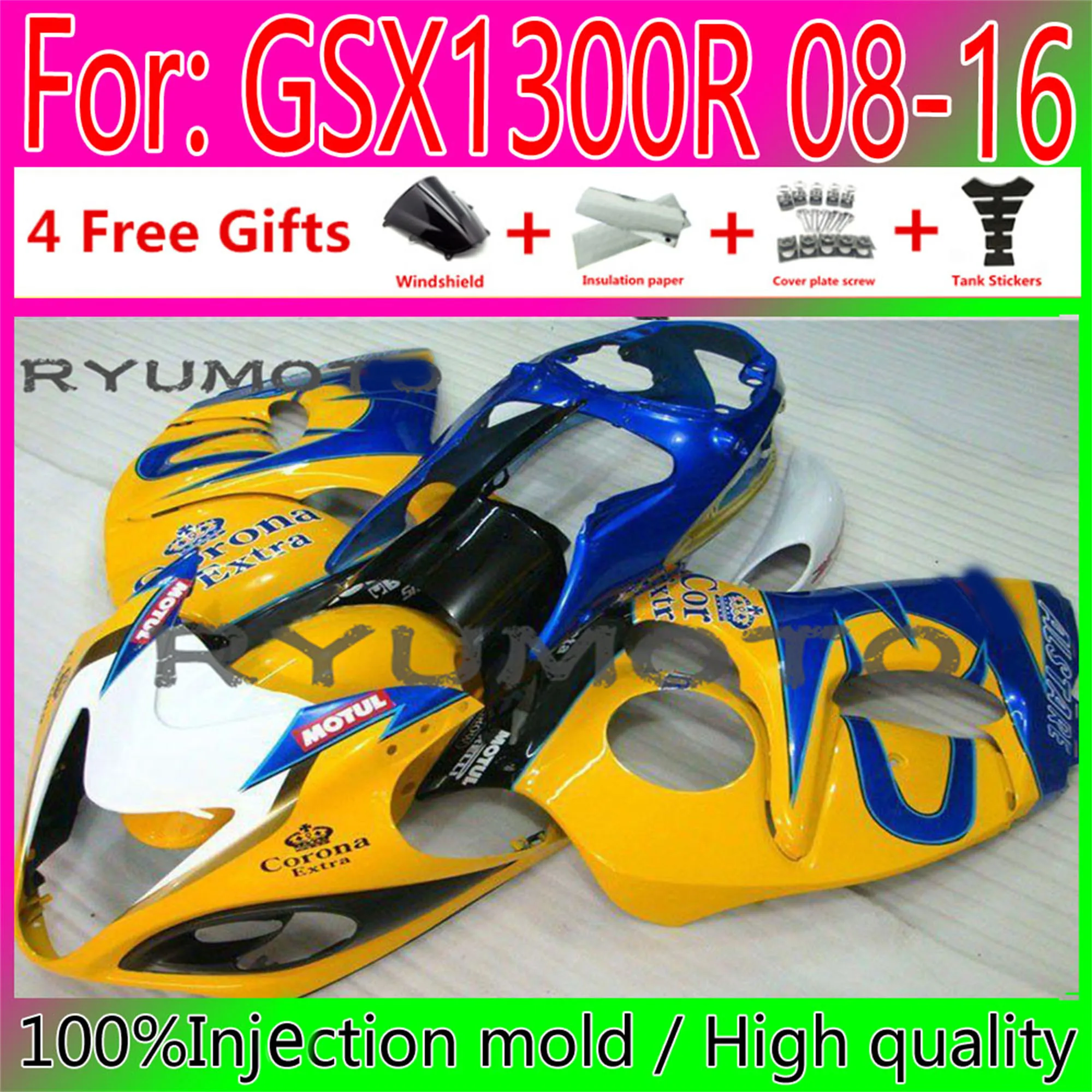 

Motorcycle HAYABUSA Fairings Tank Cover for Suzuki GSXR1300 08 09 10 Bodywork GSX1300R GSXR 1300 2008 2016 ABS Fairing