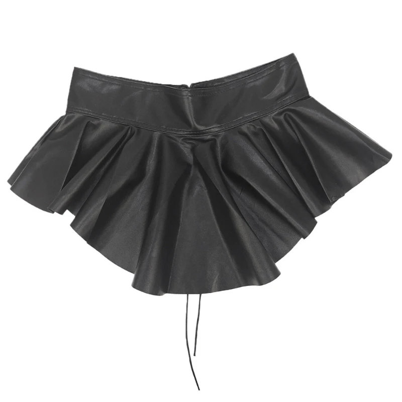 Spicy Girls-corsé cuero PU para mujer, cinturón negro con volantes, cinturón ancho, accesorios para fiesta y discoteca