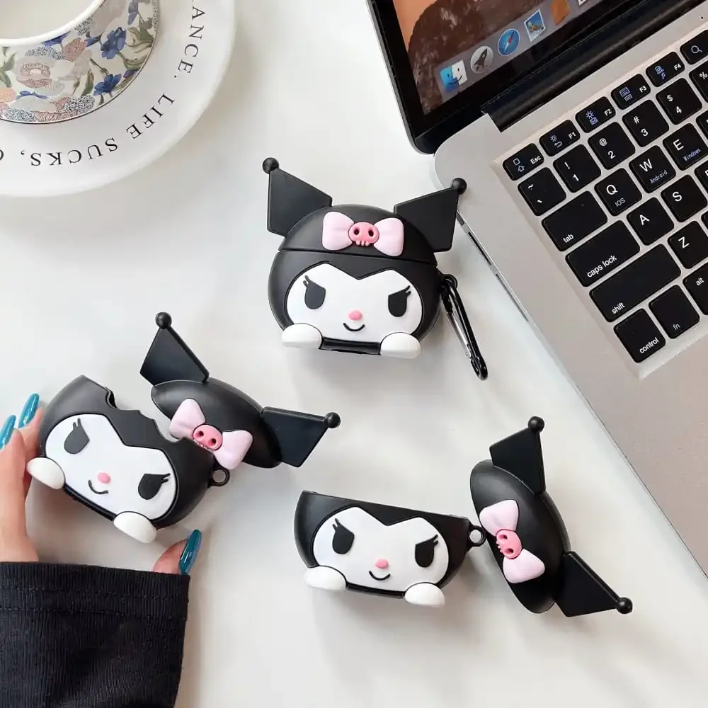 3D милый мультяшный аниме чехол для наушников Kuromi для Huawei 4 5 5i Pro2 3 SE 2 клипса горячая Распродажа мягкий симпатичный защитный чехол из ПВХ с защитой от падения