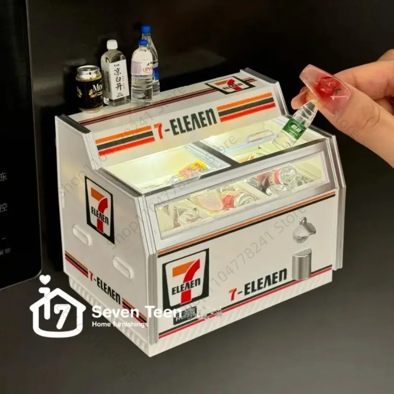Adesivo per frigorifero 711 Minimarket Segno Mini congelatore Illumina adesivo magnetico per frigorifero Gadget creativo per decorazioni per la casa