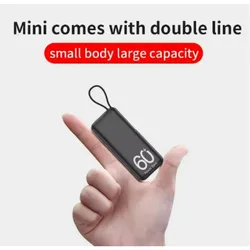 5000mah Mini Charger Powerbank Small Portable Fast Charging Built-In Cable Power Bank for Smart Phone