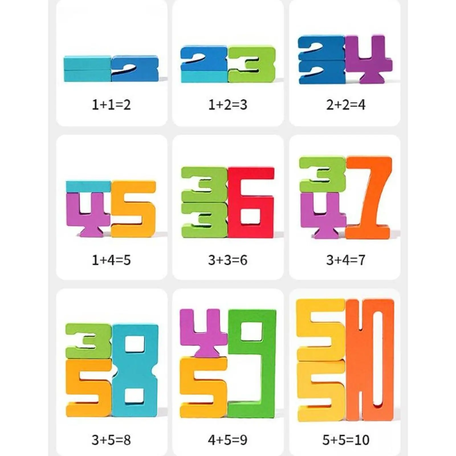 Wooden Number Puzzle Block Toys Set Preschool Game for Children Kindergarten