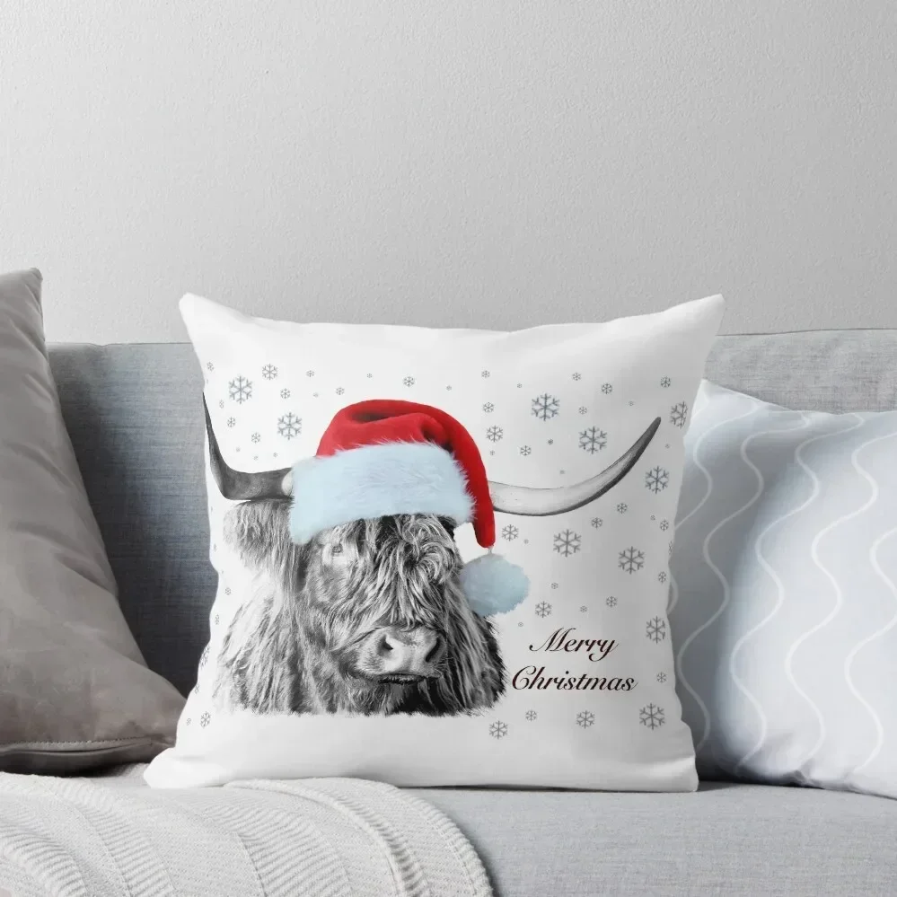 Cladich Highland Christmas Cow Throw Pillow Bed pillowcases Decorative Pillow Covers For Sofa pillow