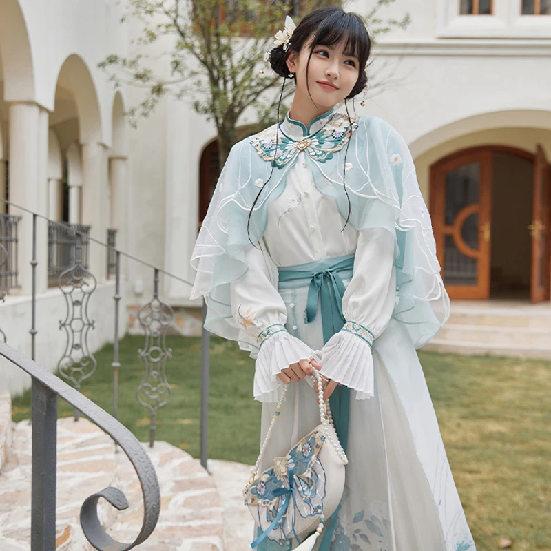 

Improved Hanfu Suit Chinese Traditional & Ancient Elegant Clothes Han Tang Dynasty Princess Costumes Festival Outfits DQL7389