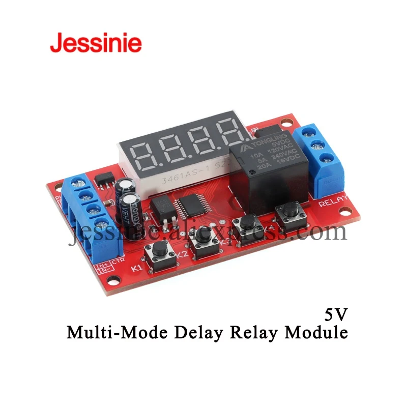 DC 5V 12V 24V Ajustable Time Delay Relay Module 32 Modes LED Digital Timming Trigger Timer Pulse Cycle Control Switch