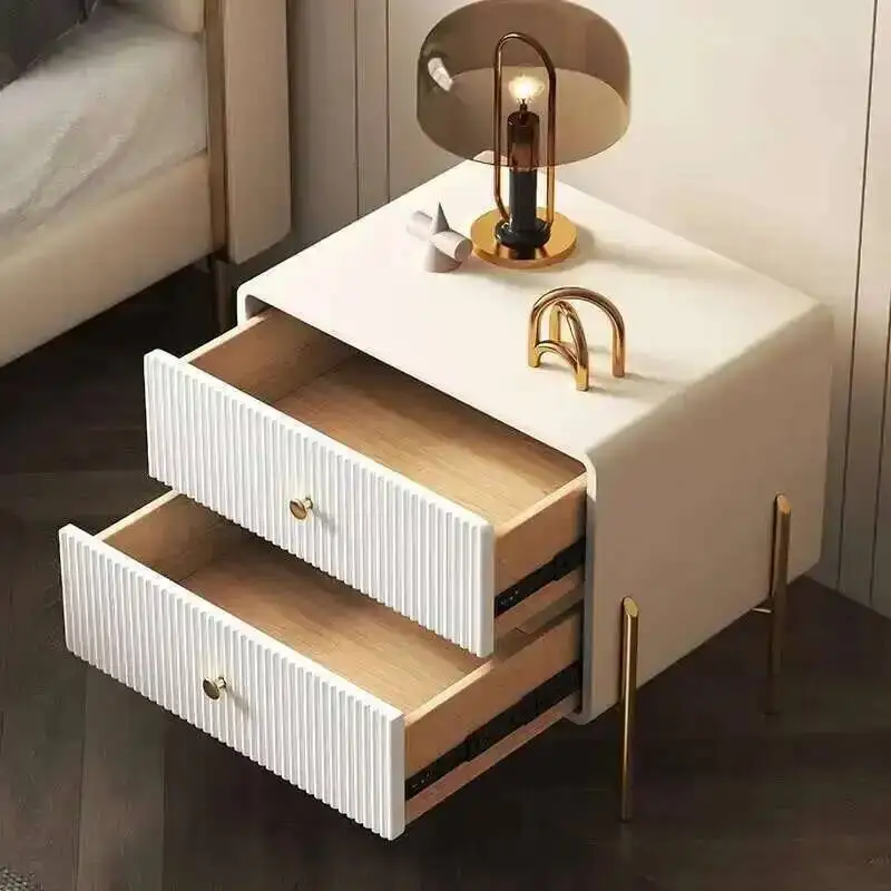 

Minimalist Bedroom Nightstand Modern Storage Luxury White Nightstand Drawer European Solid Mesitas De Noche Home Furniture