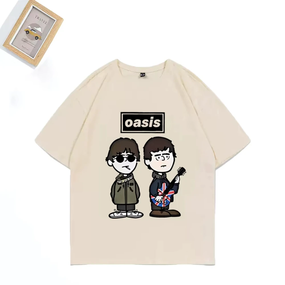 Oasis Live 26Tour T-Shirt Man's Women Summer Tide Oversized Casual ONeck Short Sleeve Shirts Pure Cotton Fans Gift Boys Clothes