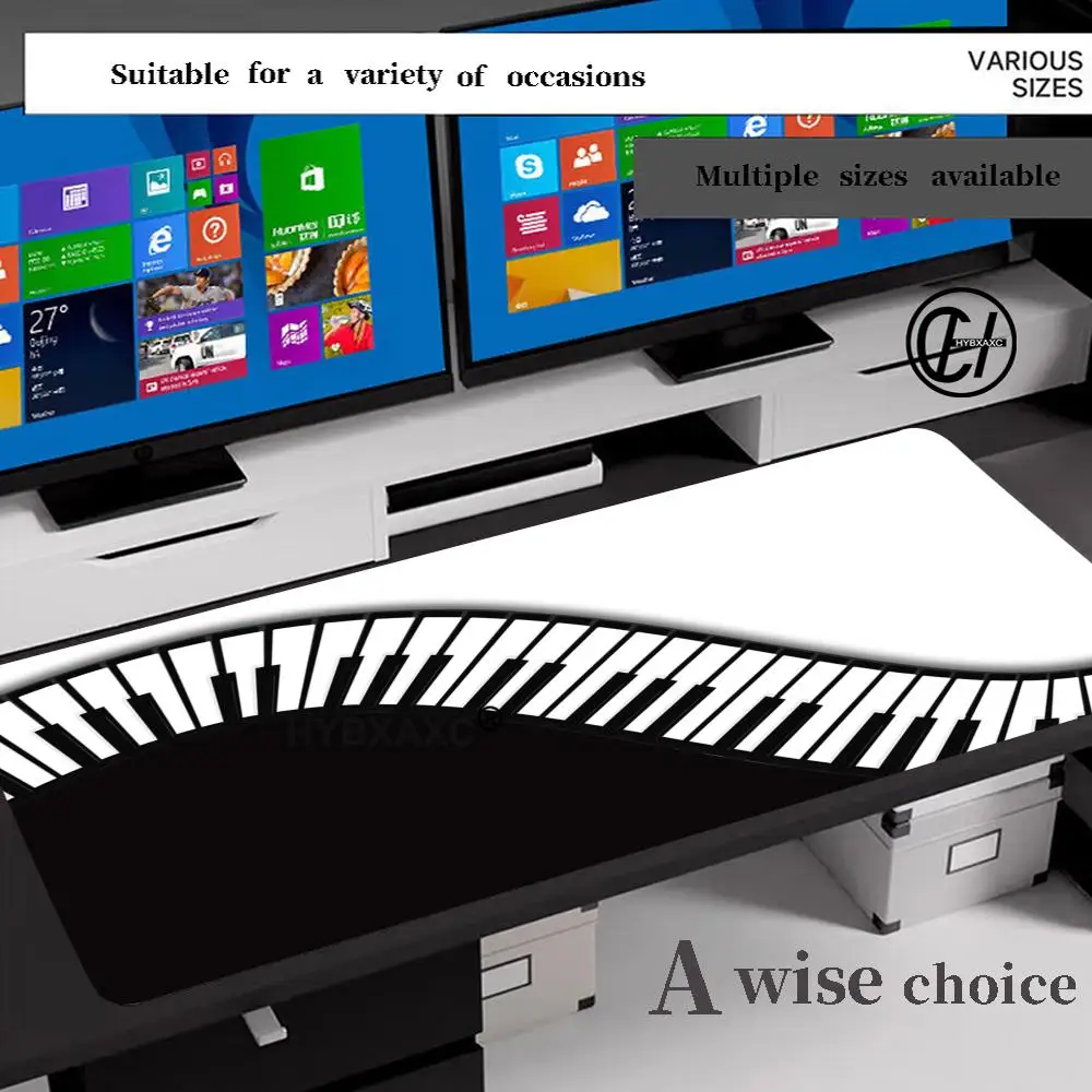 

Many Size Non-slip Rubber Desk Mat Trend Vintage Music Notes Piano Gaming Mouse Pad PC Laptop Mousepad 90x40cm Keyboard Mice Mat