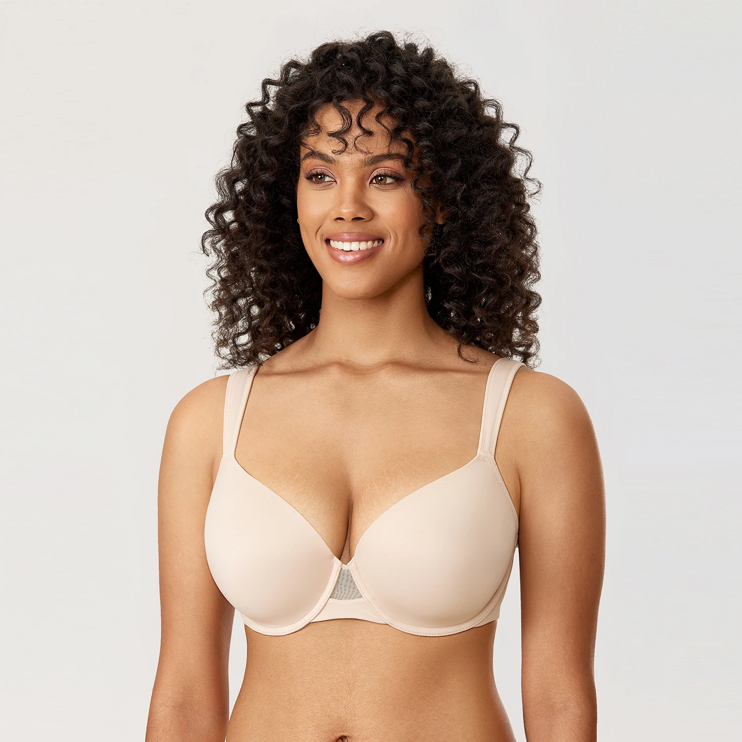 Women\'s Plus Size Seamless T Shirt Bra Full Coverage Underwire Lightly Padded