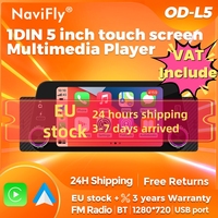 NaviFly 5-inch HD touch screen Universal 1 DIN MP5 multimedia player Stereo BT Head Unit Wireless CarPlay Android Auto Car Radio