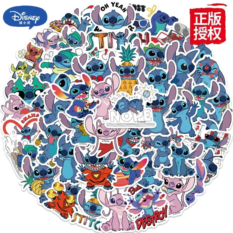 50pcs Genuine Stitch Lilo and Stitch Graffiti Stickers Refrigerator Luggage Phone Case Waterproof Stickers Children's Gift