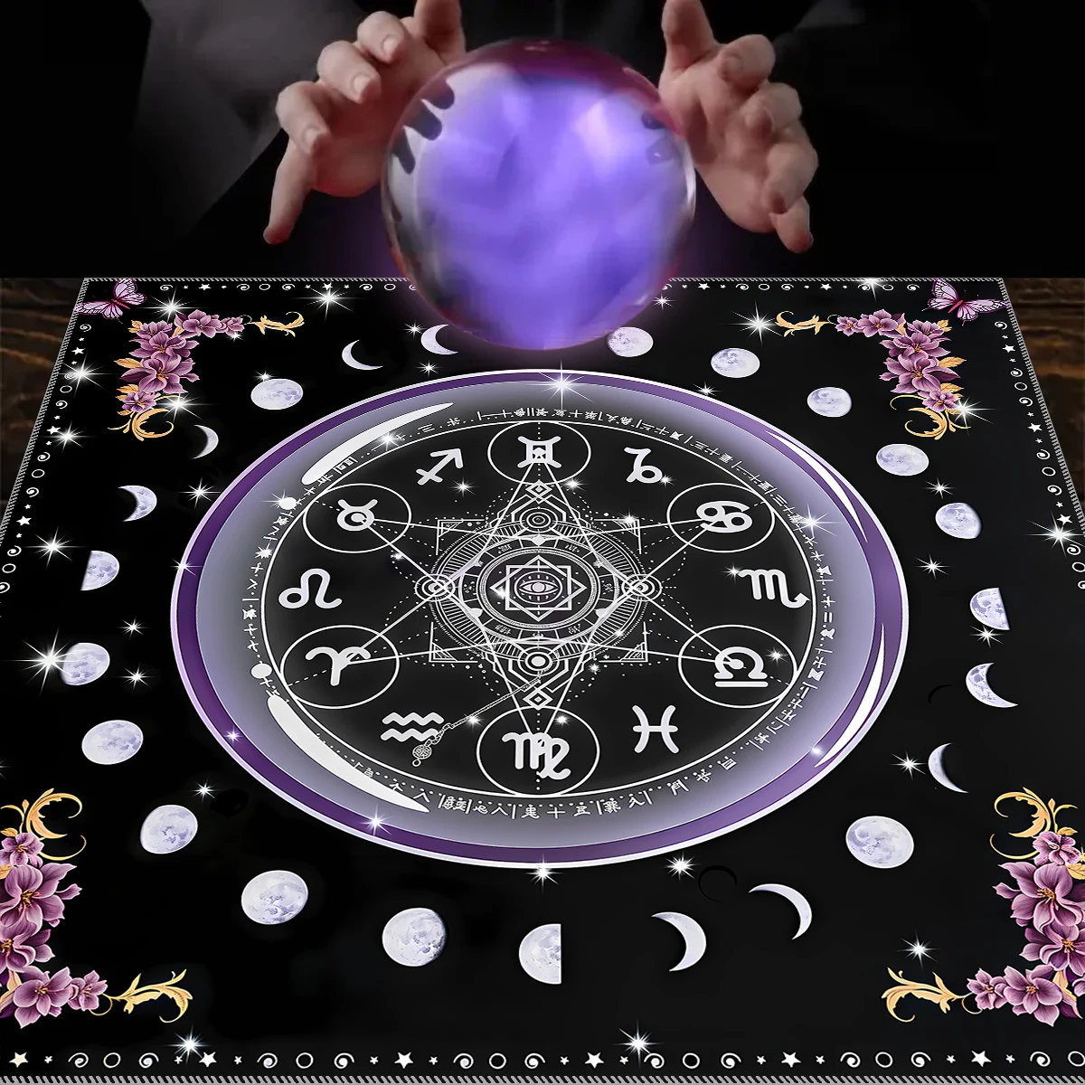 1 Stück Tarot-Tischdecke, keltisches Kreuz-Tarot-Tischdecke für Wahrsagereien, geheimnisvolle Tischdecke zur Altardekoration – Detail 8