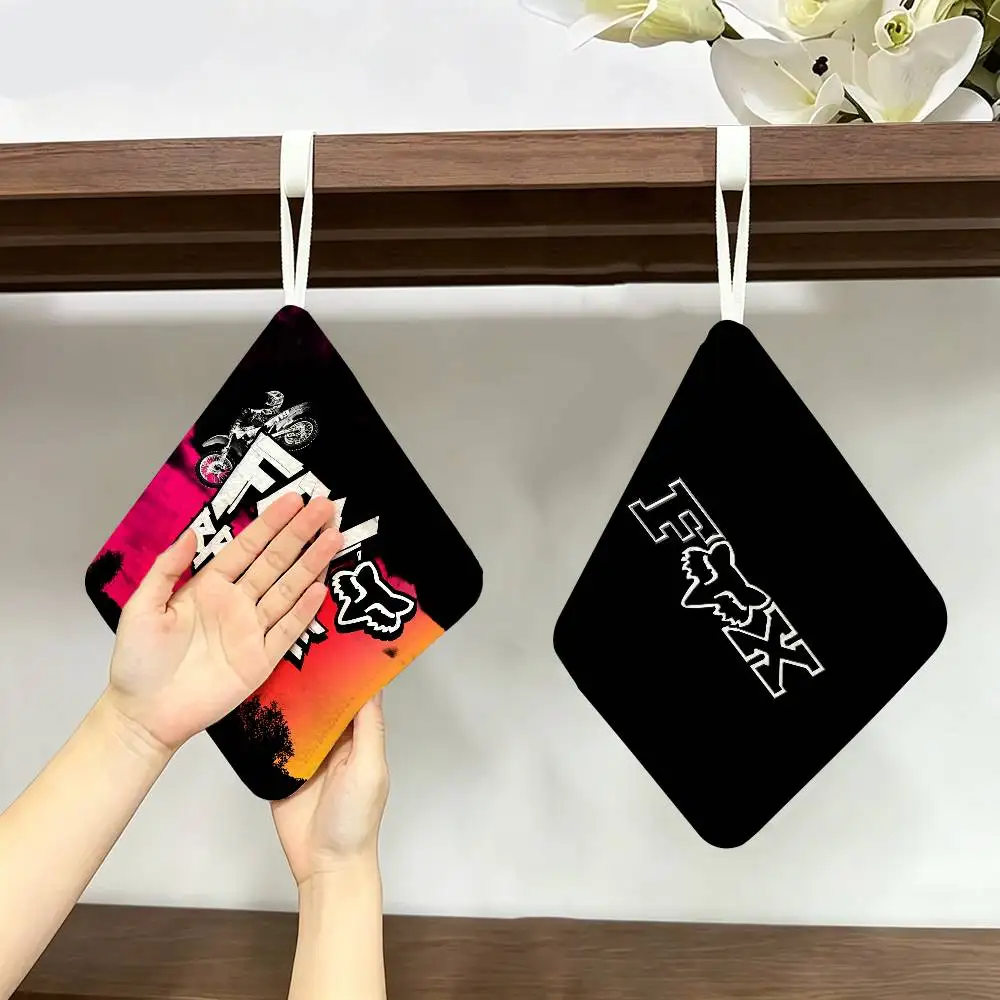 Brand F-Fox R-RacingS Logo Polyester Cotton Hand Wiping Towel, Hanging Design, Durable for Household Restaurant Toilet Use