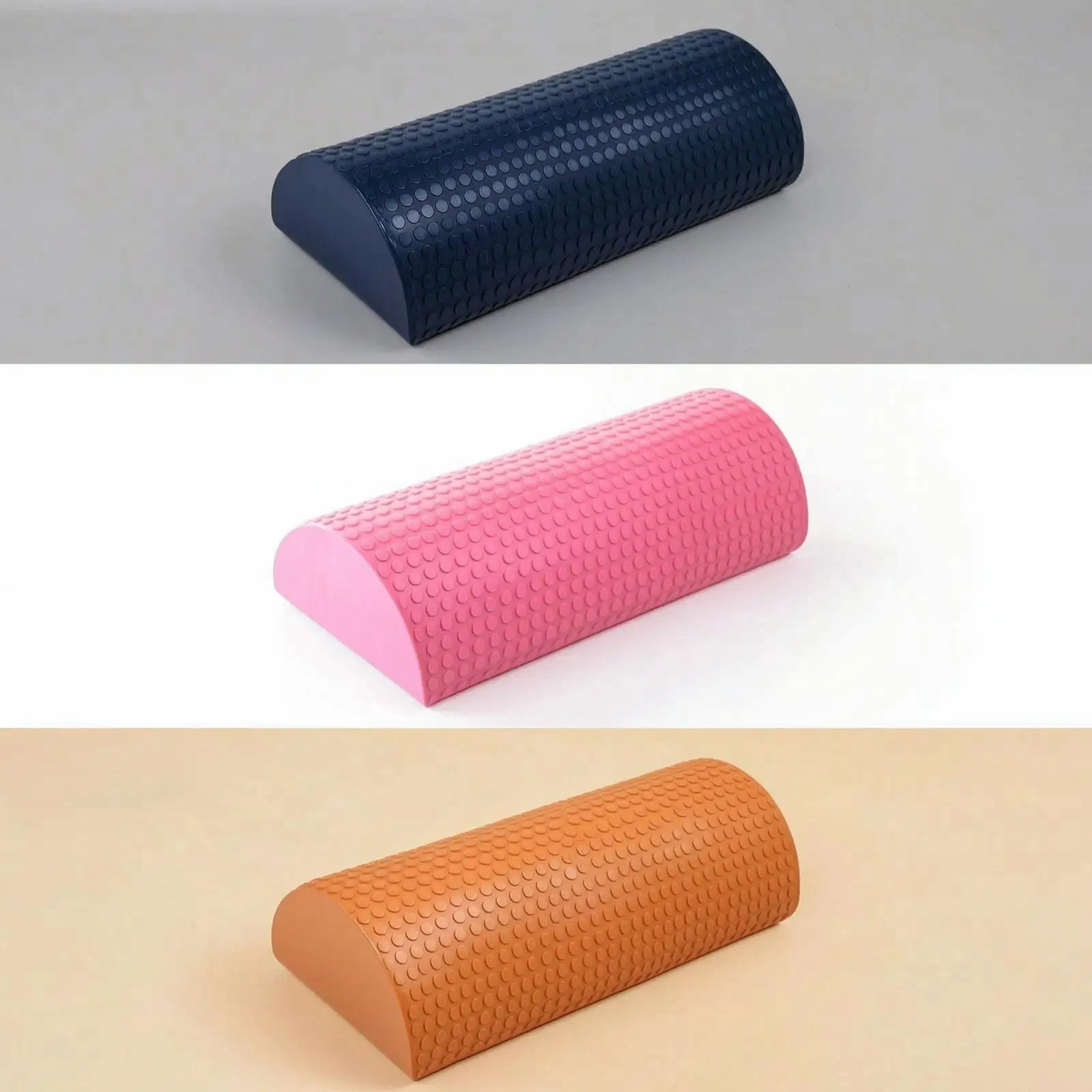 EVA Semicircle Foam Roller Medium Density Dimpled Surface Massage Roller for Balance and Rehab