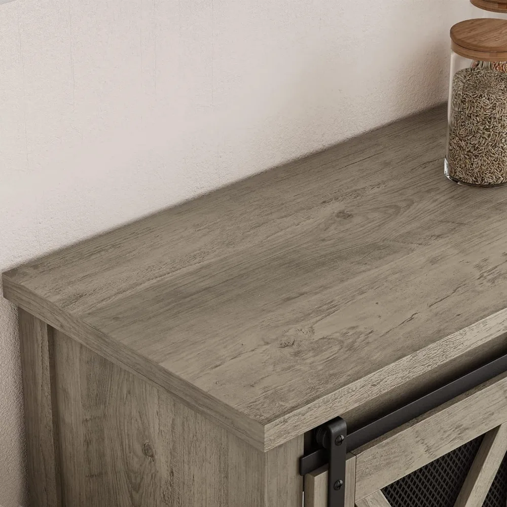 Buffet Storage Cabinet, Large, Gray