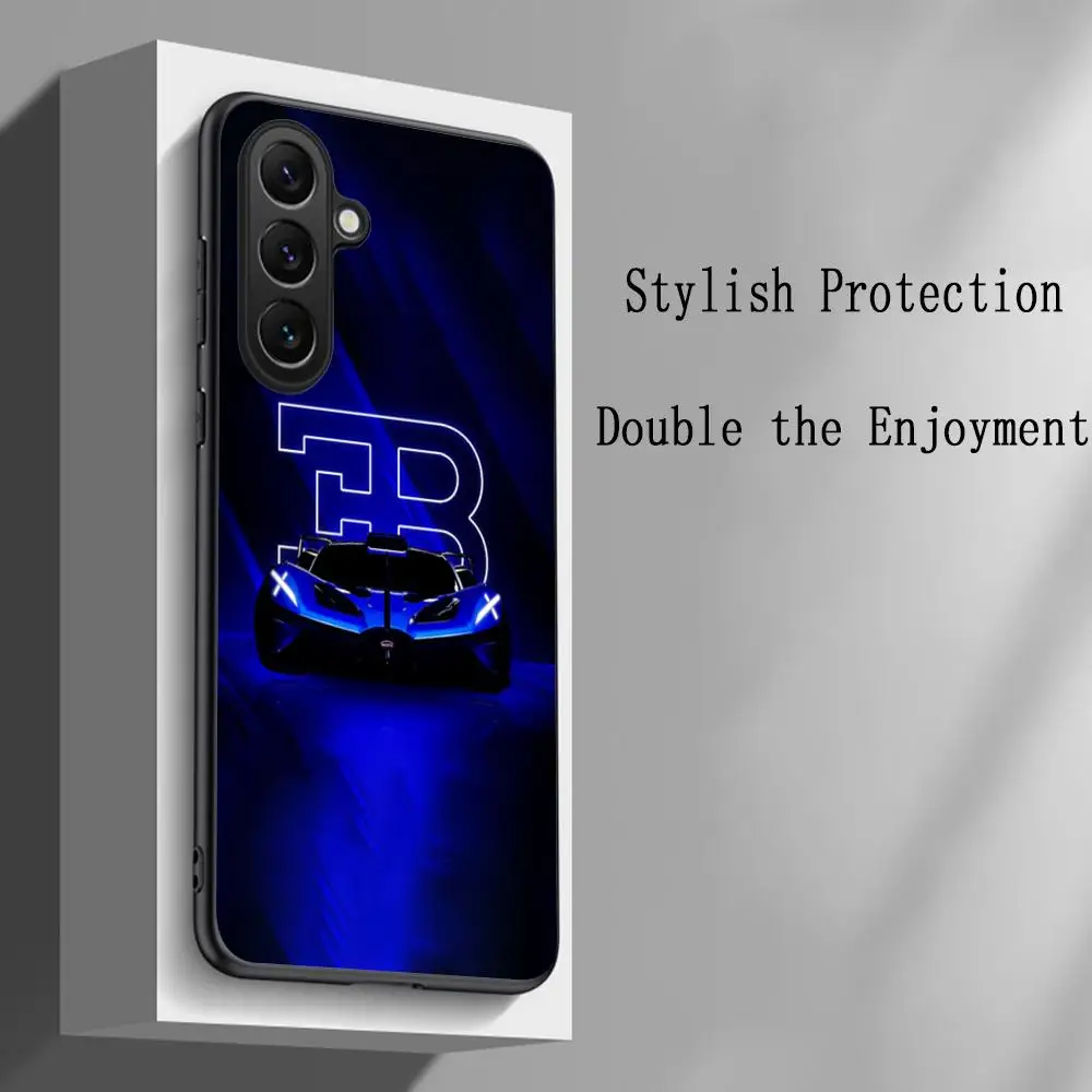Luxury  B-bugattiES Phone Case For Samsung Galaxy S26 S25 S24 S23 S22 S21 Plus Ultra Note20 Soft Black