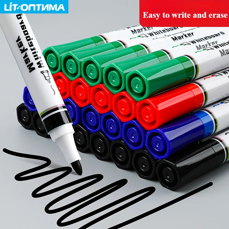 10 pack whiteboard pen Black/red/ blue/green 4color  erasable marker pen waterbased marker pen recommended teaching