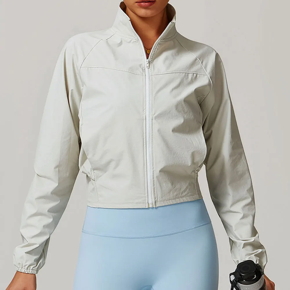 Yoga Jacket Windproof Zipper Running Long Sleeved Workout Jacket for Women Long Sleeve Gym Quick-drying Yoga Train Sport Coat