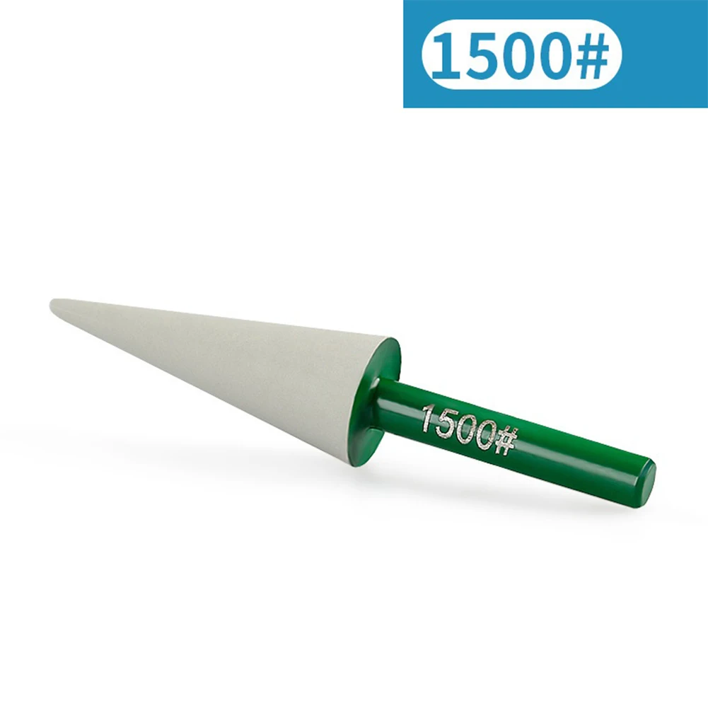 1pc Diamond Conical Burr Grinding Head 6mm Shank Stone Jade Ceramic Glass Carving Polishing Tools 50-1500 Grit