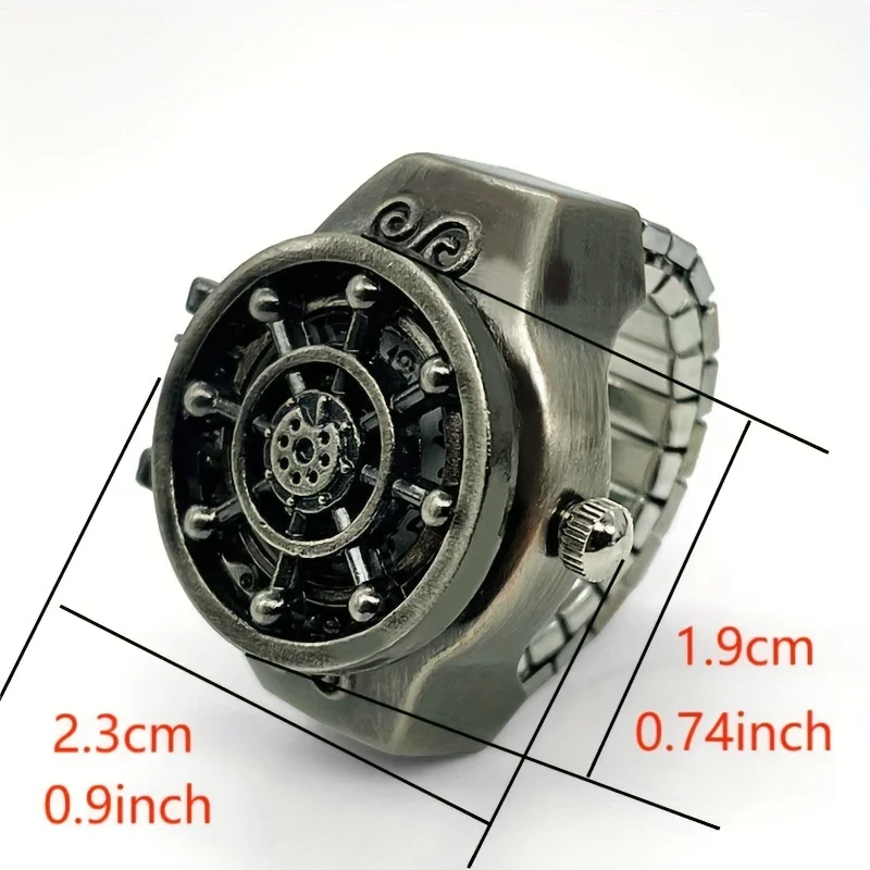 1PC Trendy Series Ring Watch Anime Same Student Small Circle Time Watchable Ring Watch