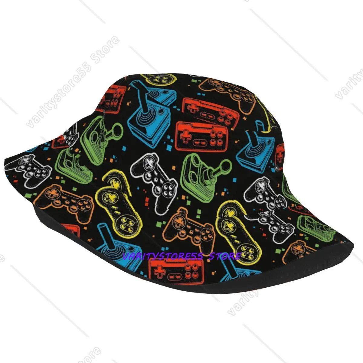 Video Game Gaming Controller Bucket Hat for Men Women Travel Sun Hat Fashion Packable for Camping Fishing Fisherman Hats Bob Hat