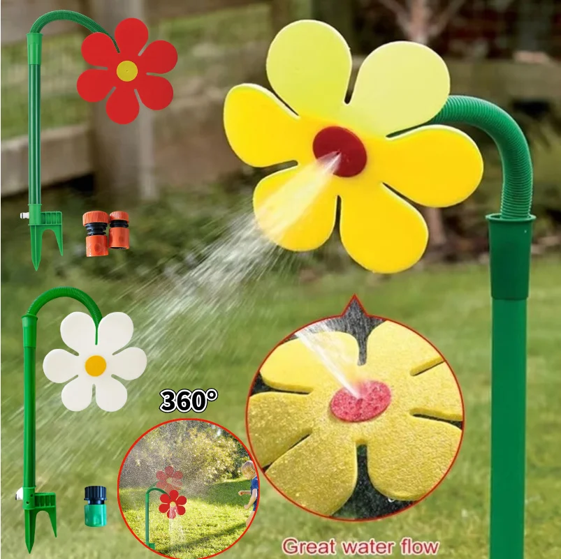 Sunflower 360 ° Shaking Rotating Sprinkler Garden Yard Lawn Irrigation Device Decorative Ornament Outdoor Water Toy For Children