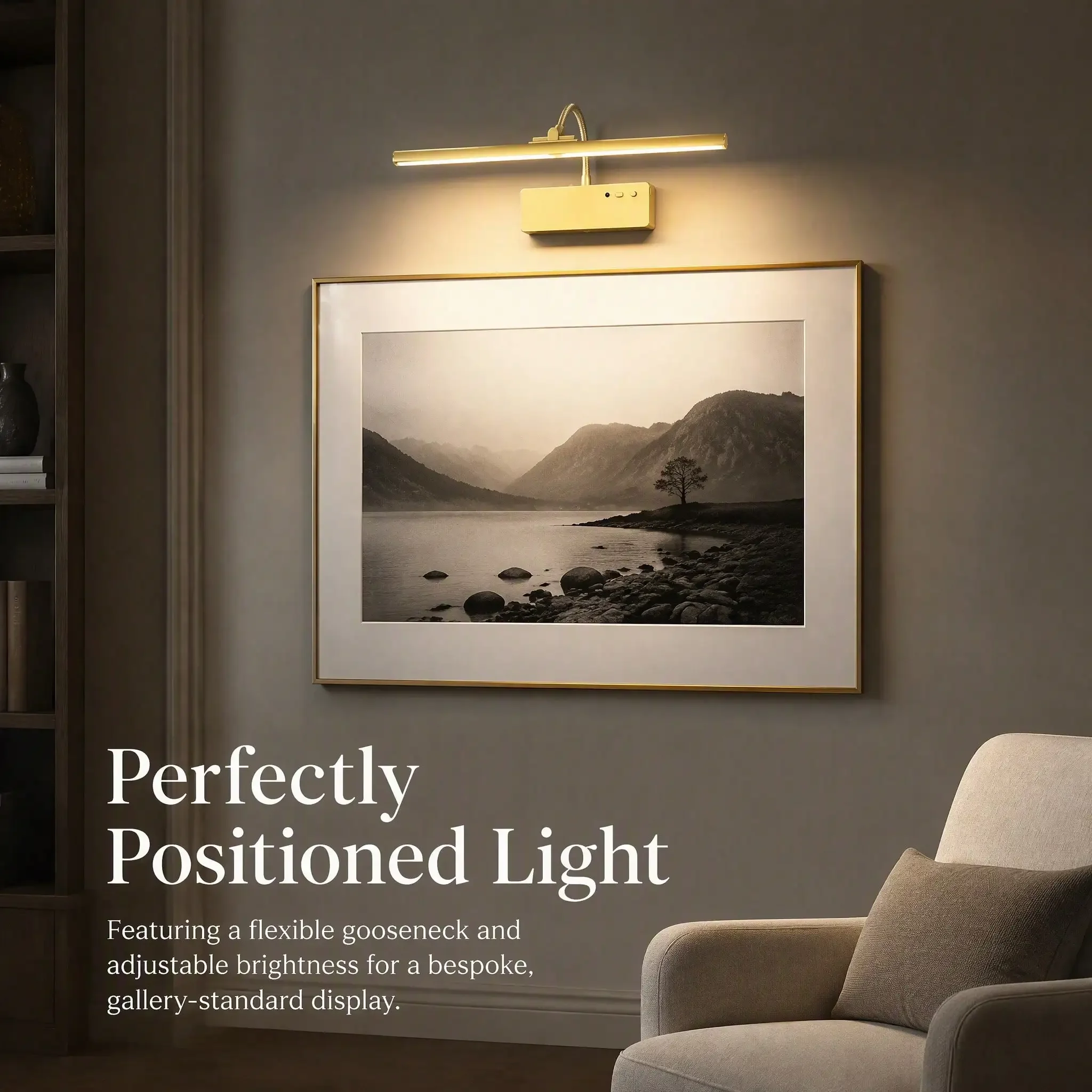 15 Inch Picture Light For Wall, Wireless Wall Sconce, Portrait, LED Art Display Light, Photo,Hallway Vanity Light And Frame