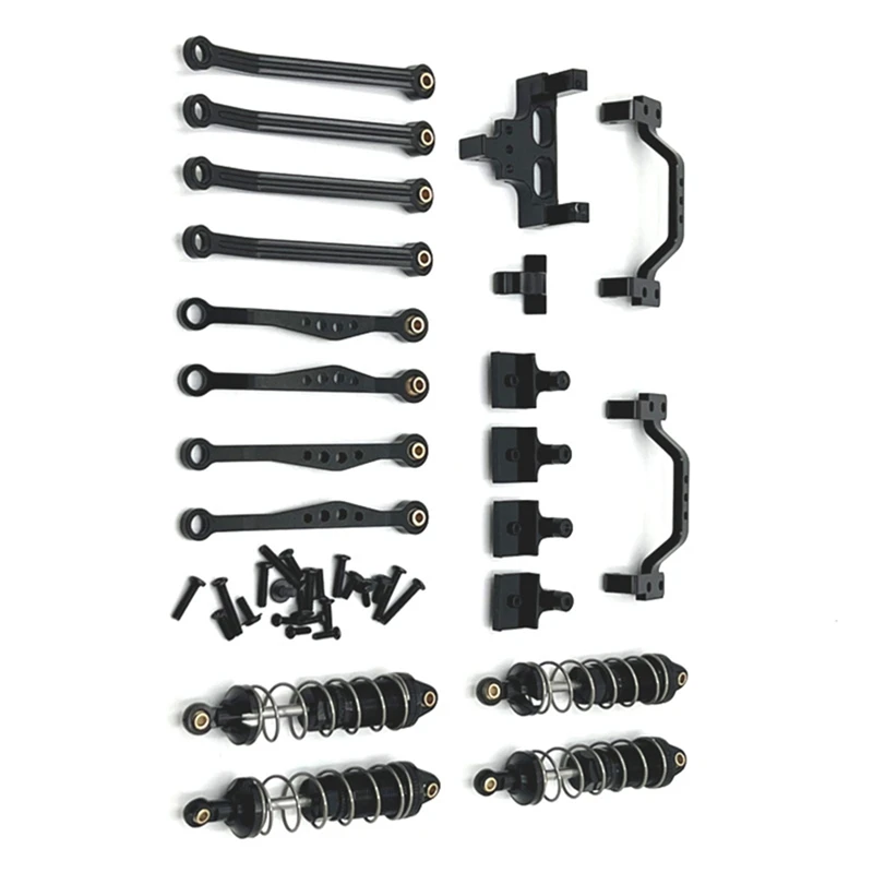 RC Car Upgrade Pull Rod Suspension Frame Steering Gear Pull Rod Seat Set For 1/16 WPL C64 C74  RC Car Upgrade Parts Black