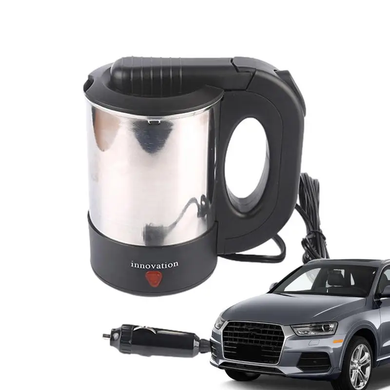 

Car Kettle Water Heater Portable 500ml Car Kettle Car Coffee Mug Bottle 12V/24V Automatic Shut off Heated Water Cup for Travel