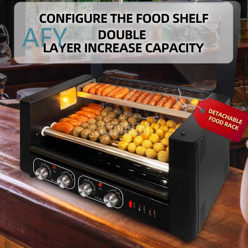 Stainless Steel 7 Roller Sausage Roast Machine for Commercial Kitchen for Food Truck for Fast Food Restaurant Automatic