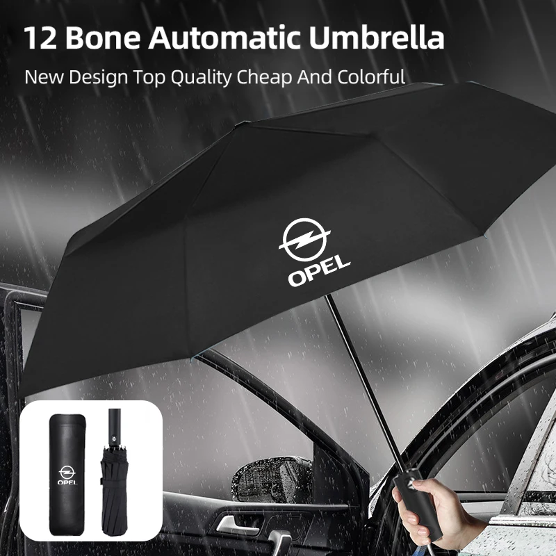 12 Bone Car Fully Automatic Folding Umbrella Windproof Sunshade For Opel Astra H G J Insignia Corsa Zafira Meriva Mokka
