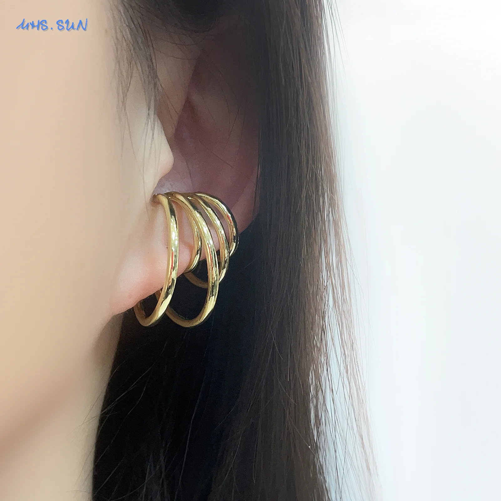 MHS.SUN New Women Simple Multi Layer Ear Cuff Without Piercing Ear Clip Earrings Non-Piercing Fake Cartilage Jewelry Party Gift