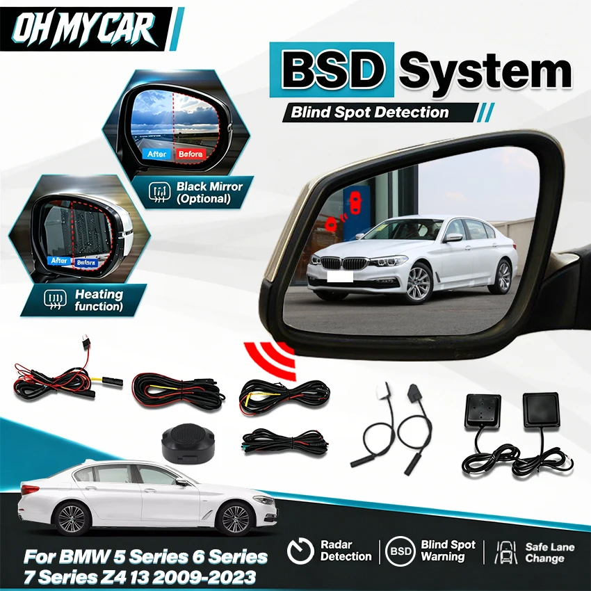 Car BSD BSM blind spot Radar detection system 24GHZ BSA Mirror light alarm For BMW 5 Series 6 Series 7 Series Z4 13 2009-2023