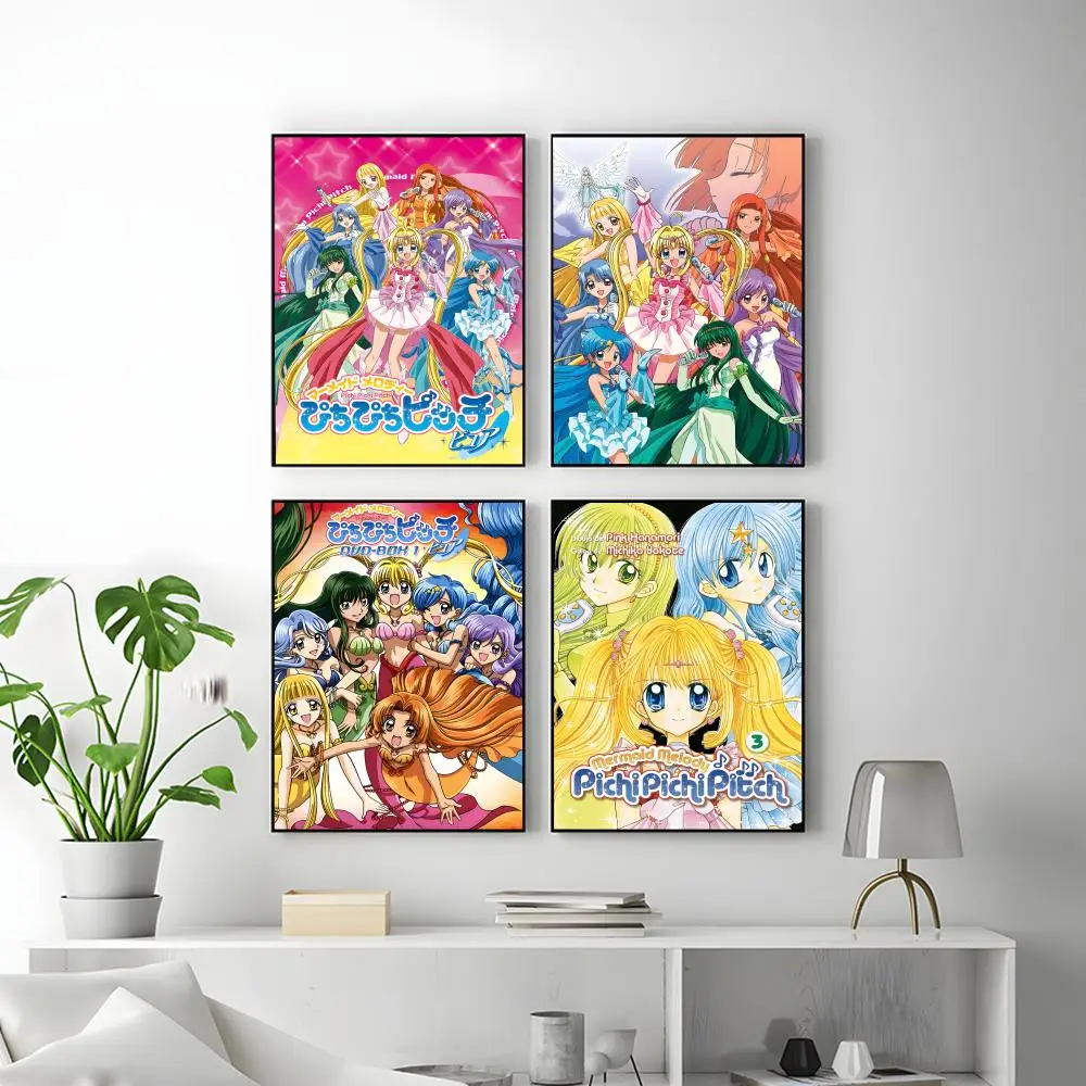 Anime Mermaid Melody Pichi Pitch Poster HD Versatile Waterproof Wall Decor Self Adhesive Perfect for Any Room & Ideal Gift