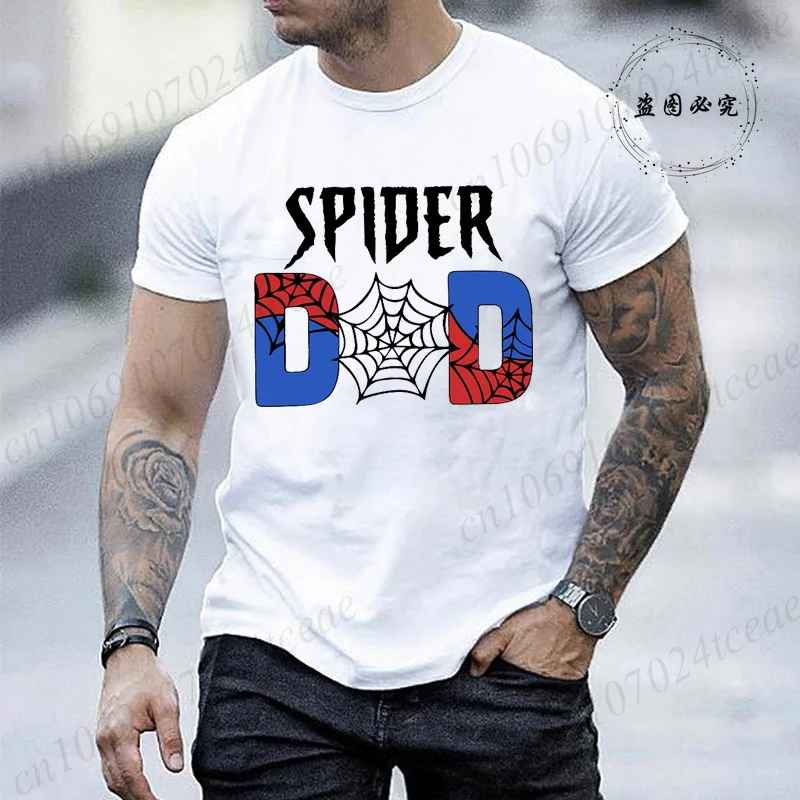 Modische Trendige Herren T-Shirts Vintage Oberteile Sarkastisches Lustiges Spider Dad T-Shirt Kurzarm Grafik T-Shirts Männerkleidung Vater Geschenke
