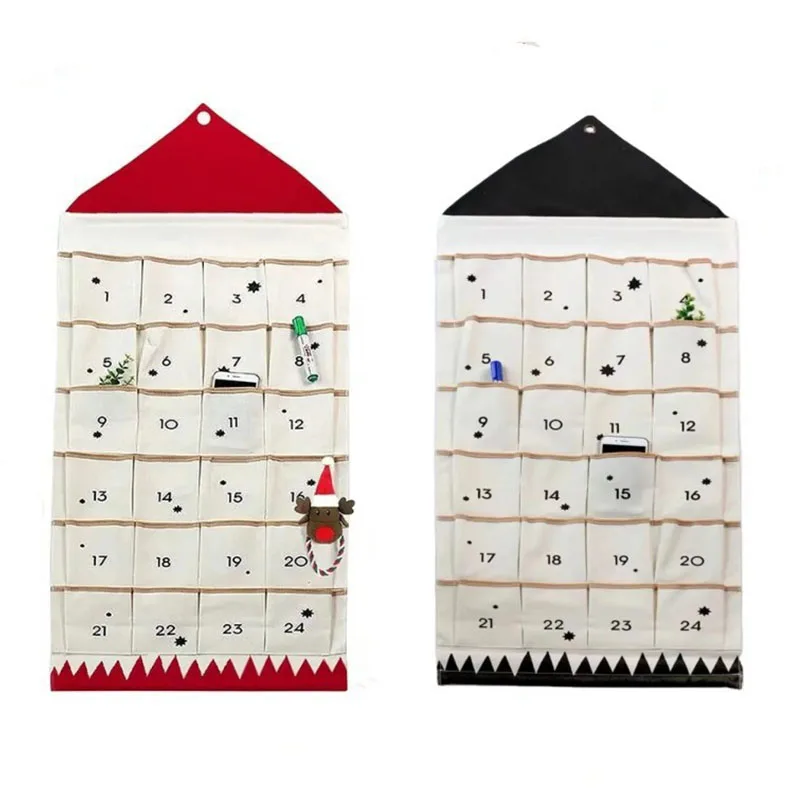 

Fabric Christmas Advent Calendar With 24 Pockets Gift Storage Xmas Countdown Calendars Kids Home Hanging Navidad Decoration