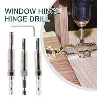 3 Pcs Hinge Drill Bit With Hex Wrench Self Centering Hinge Drill Bits Set Door Cabinet Holes HSS Hex Groove Hand Tools