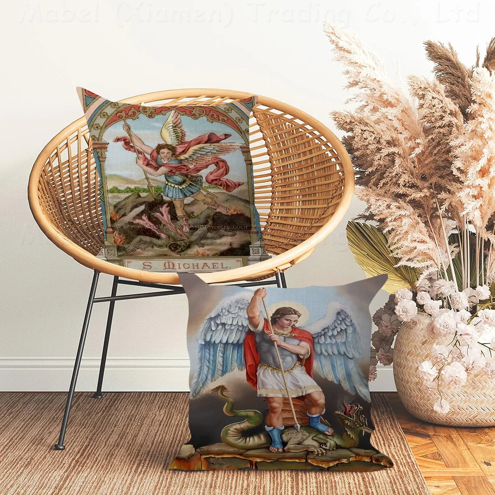 The Holy Archangel Michael Pillow Cushion Cover Pillowcase Living Room Sofa Home Decor Customized