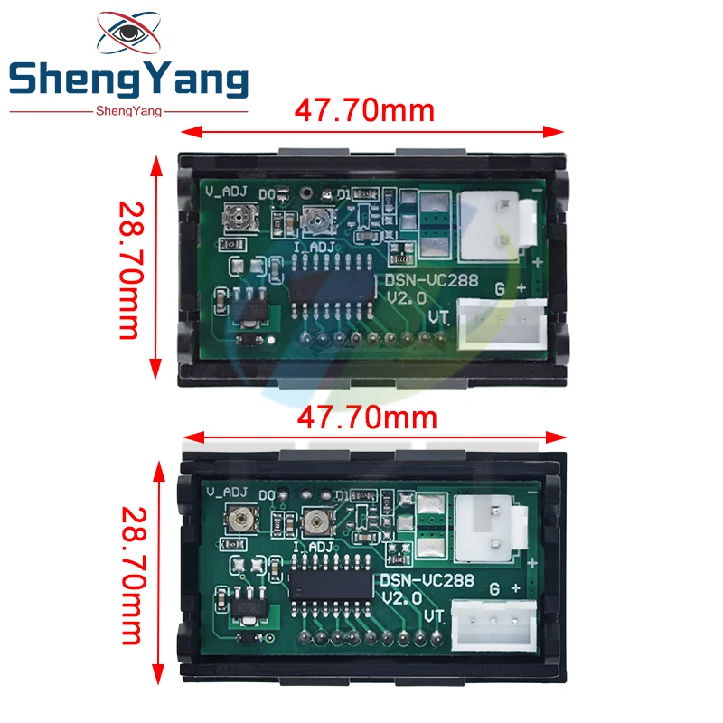 TZT DC 6-120V 50A 100A Digital Current Voltage Tester Module Blue+ RED Dual LED Display Panel With Shunt