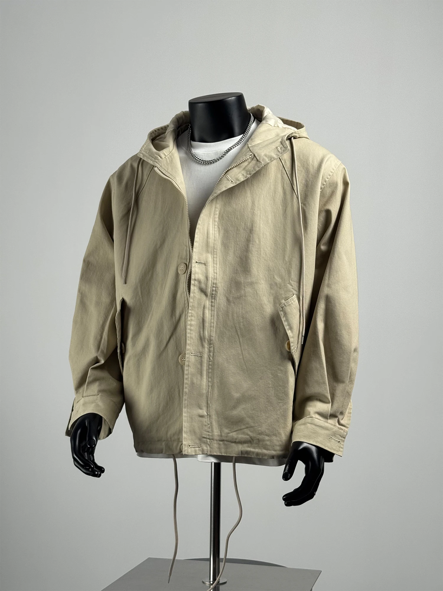 

Ретро японская рабочая одежда из чистого хлопка, мужской повседневный свободный модный брендовый базовый универсальный мужской топ