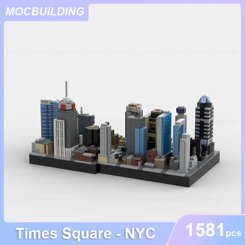 Times Square NYC Model MOC Building Blocks DIY Assemble Bricks Architecture Educational Creative Collection Toys Gifts 1581PCS