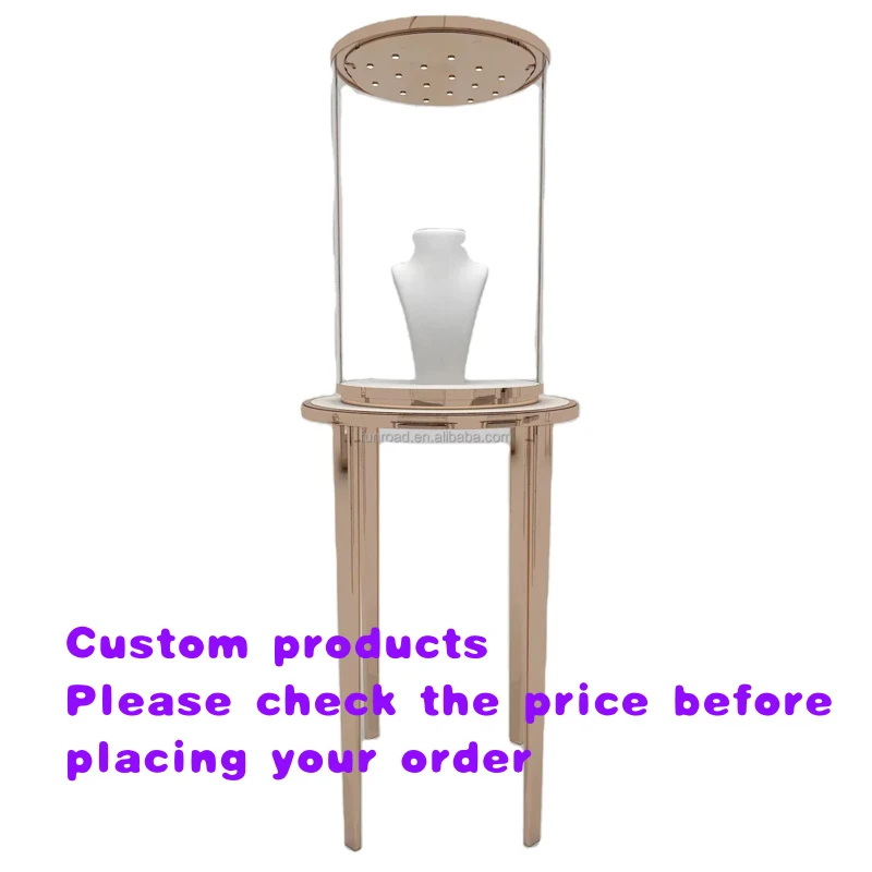 custom.Custom High-End Luxury Jewelry Display Cabinet Elegant Glass Jewelry Counter and Metal Mall Showroom Display Sto