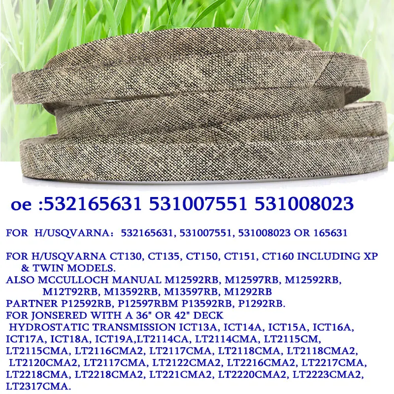 V-BELT FOR H/USQVARNA  532165631, 531007551, 531008023 (1/2