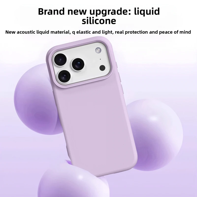 Adequado para capa de telefone iPhone 17/Pro/ProMax, botão integrado magnético líquido, capa protetora de cor sólida Apple 16 Pro Max