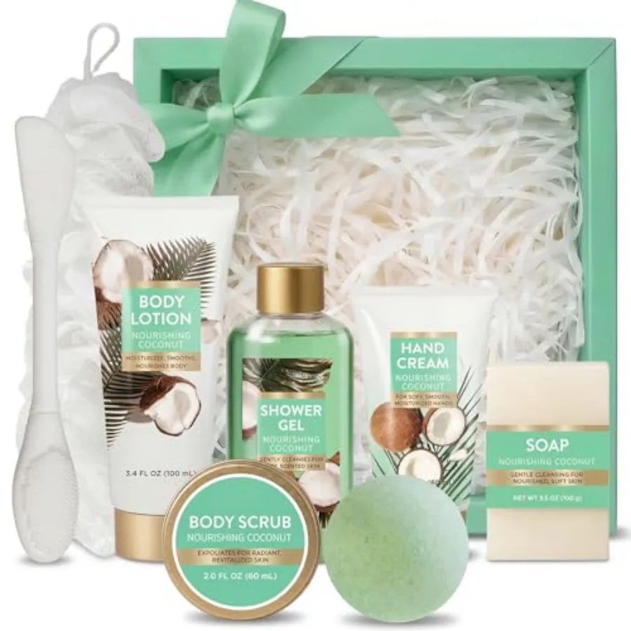 

Spa Luxetique Gifts for Women 8pcs Bath and Body Works Gift Set for Women Tropical Coconut Spa Gift for Womens Birthday Gift fo